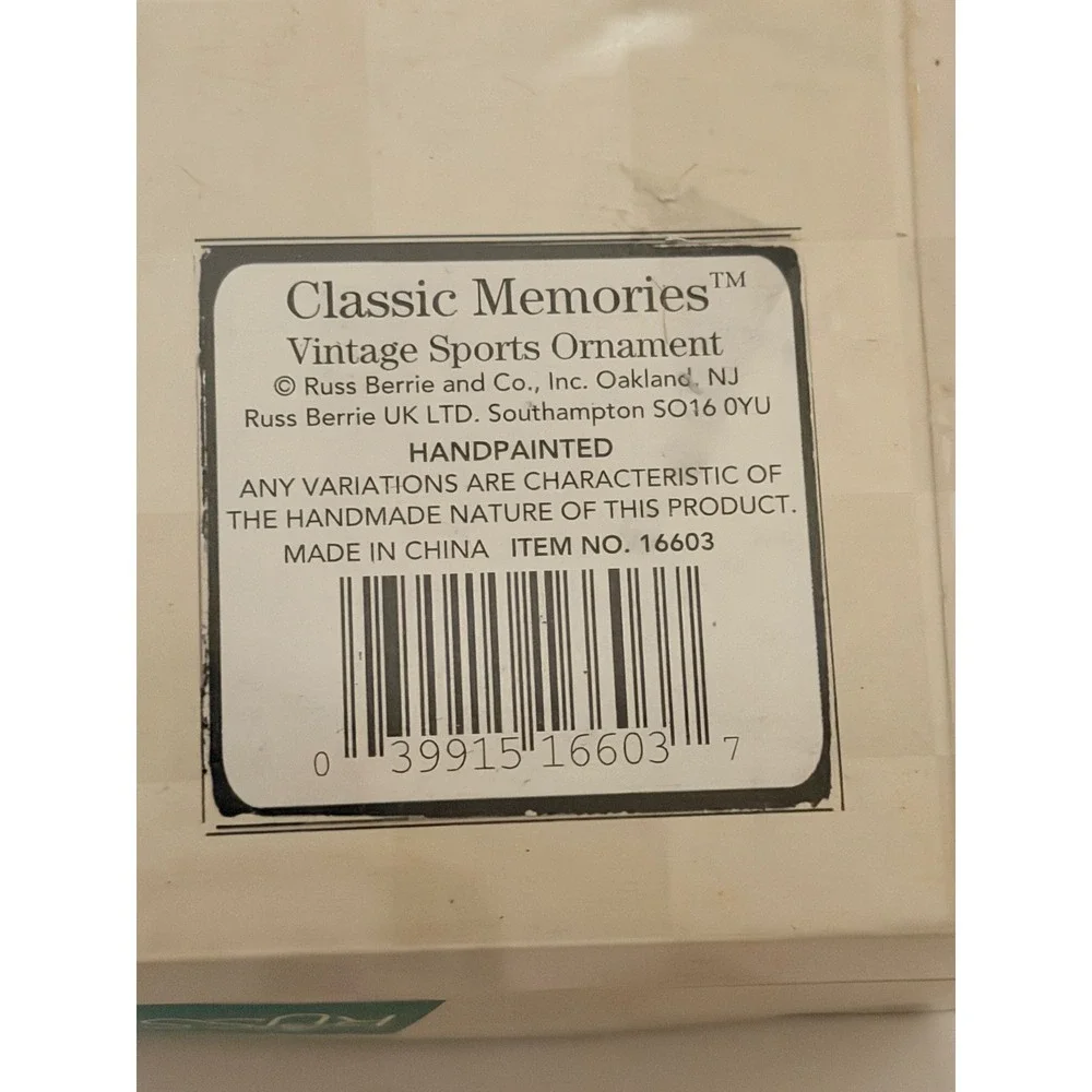 Russ Christmas Ornament Football Award Classic Memories Sports Decor Vintage